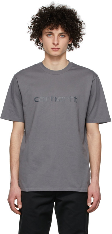 Photo: Carhartt Work In Progress Grey Script T-Shirt