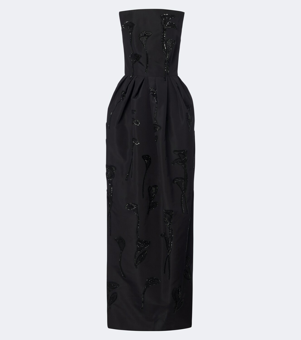 Carolina Herrera Embellished strapless silk bustier gown