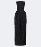 Carolina Herrera Embellished strapless silk bustier gown