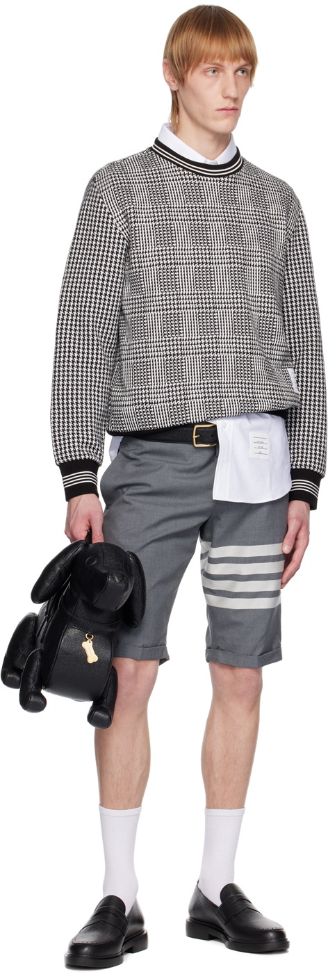 Thom Browne Black 4-Bar Classic Belt