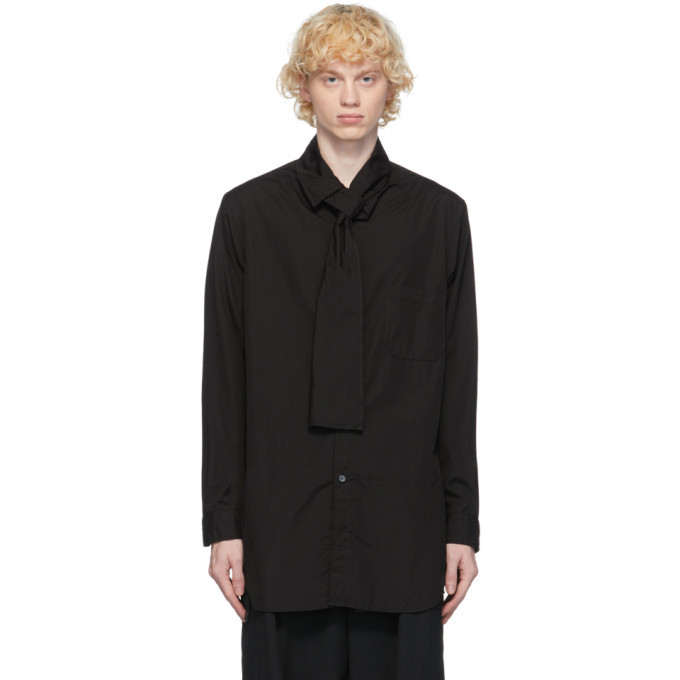 Yohji Yamamoto Black Long Collar Shirt Yohji Yamamoto