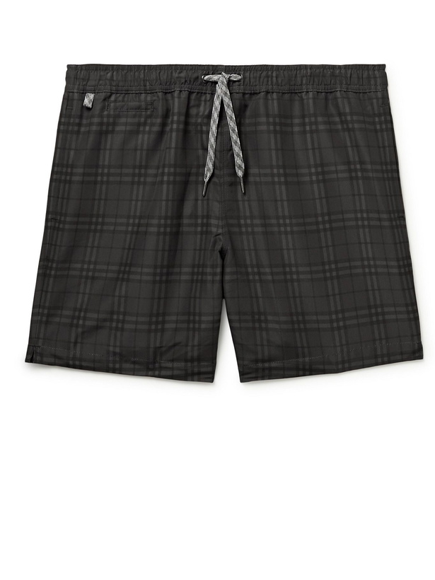 Photo: Burberry - Mid-Length Checked Swim Shorts - Gray