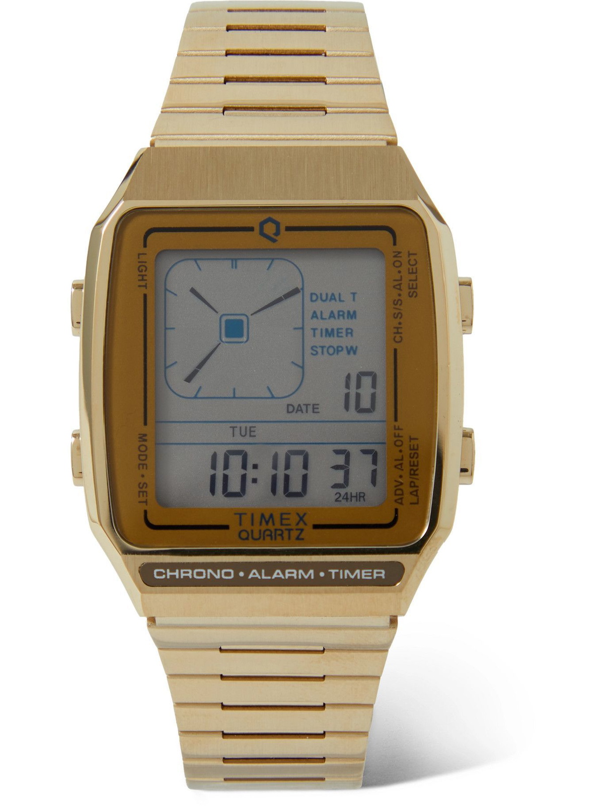 Timex - Q Timex Reissue LCA 32.5mm Gold-Tone Digital Watch Timex