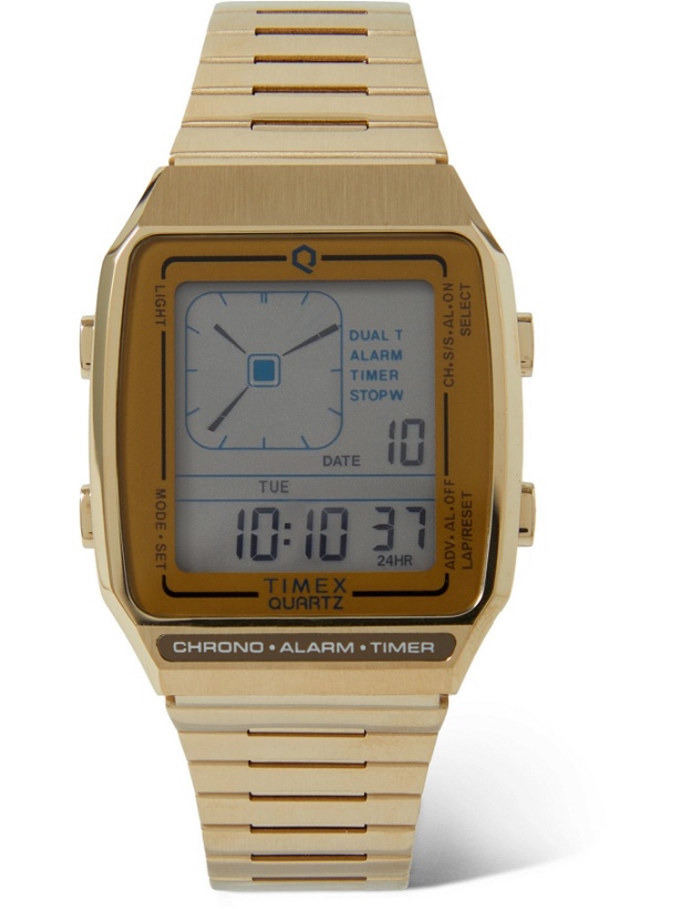 Photo: Timex - Q Timex Reissue LCA 32.5mm Gold-Tone Digital Watch