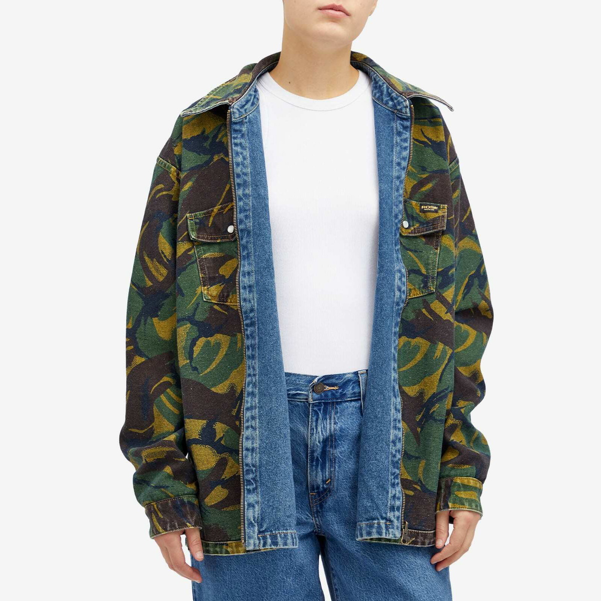 Martine Rose Women's Reversible Camo Shirt Jacket in Blue Camo
