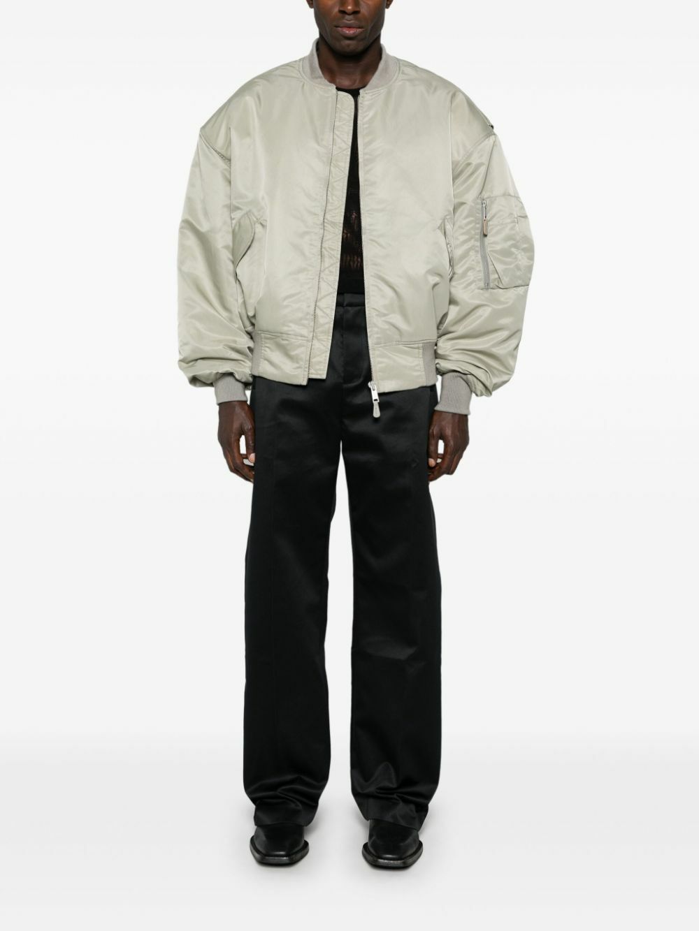 ENTIRE STUDIOS Black Straight-Leg Trousers