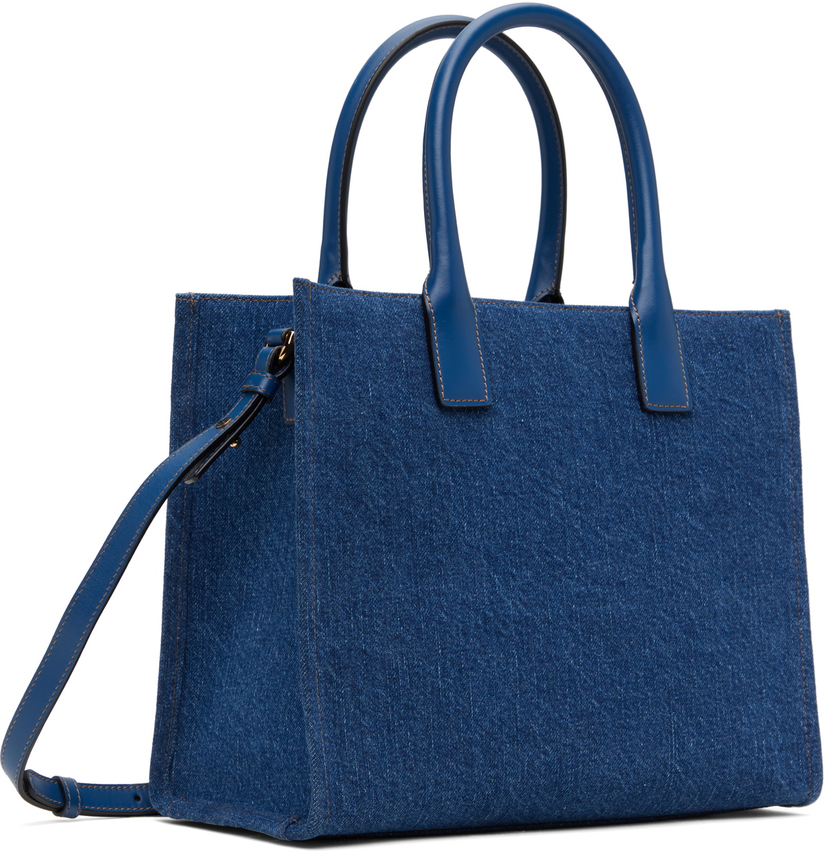 Versace Navy 'La Medusa' Denim Small Tote