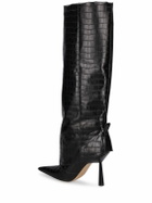 GIA BORGHINI 100mm Rosie 31 Croc Embossed Tall Boots