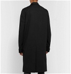 Rick Owens - Leather-Trimmed Cotton-Blend Canvas Trench Coat - Black