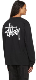 Stüssy Black Basic Logo Long Sleeve T-Shirt