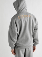 Fear of God - Eternal Logo-Flocked Cotton-Jersey Hoodie - Gray