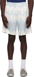 Dime White Space Flame Shorts