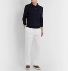 Loro Piana - Tapered Pleated Linen Trousers - White