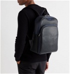 Serapian - Leather-Trimmed Cotton-Canvas Backpack - Black