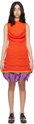 Kiko Kostadinov Orange Vecto Knit Tunic Minidress