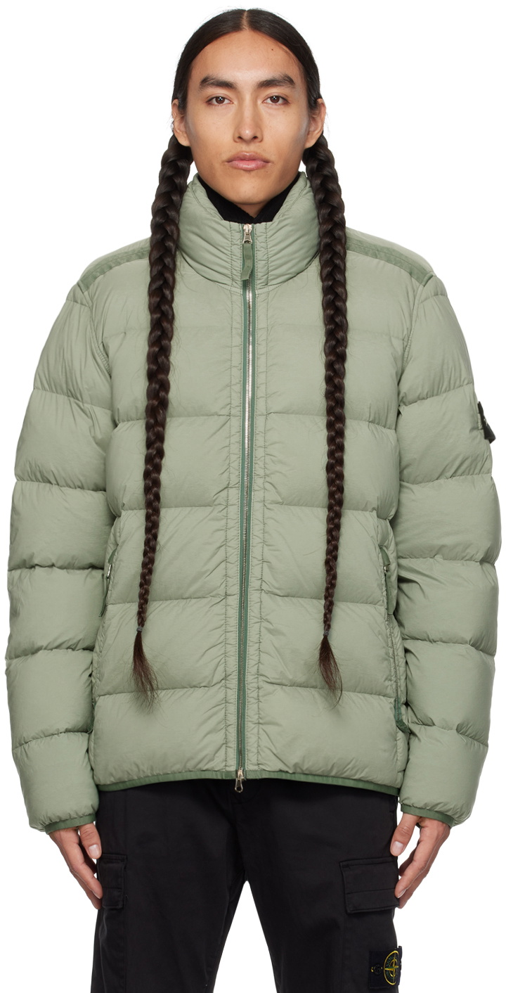 Stone Island Green Quilted Down Jacket Stone Island