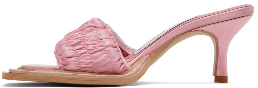 Sinéad O’Dwyer Pink Tabitha Ringwood Edition Satin & Leather Heels