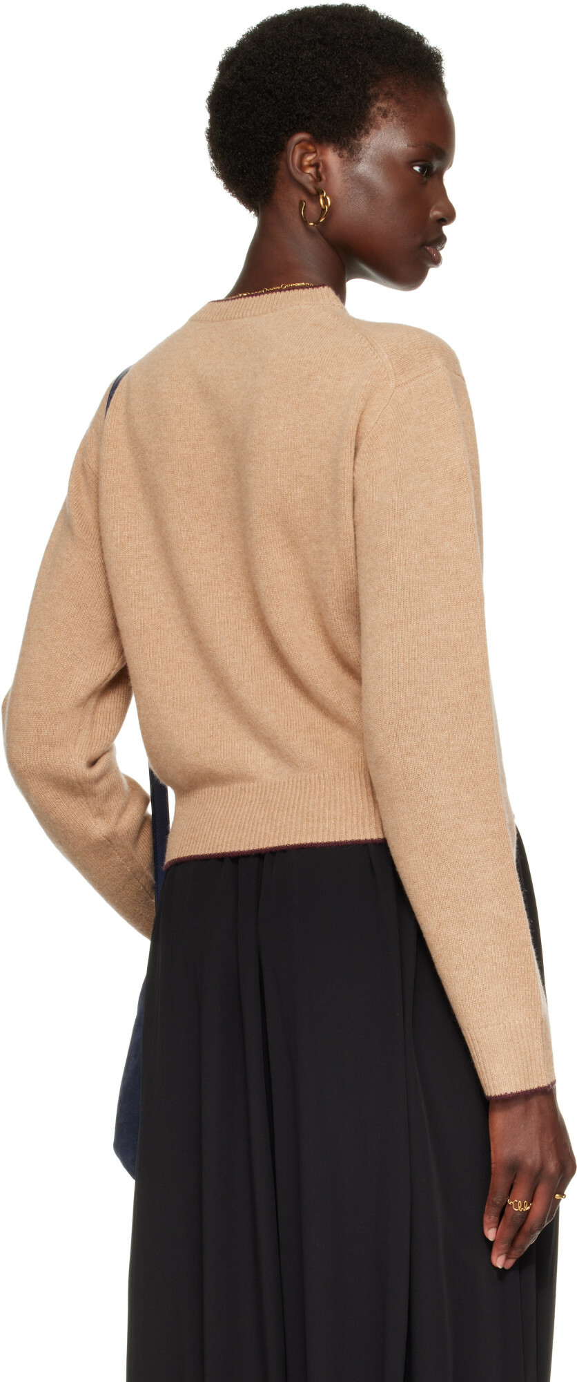 Chloé Beige Fitted Logo Cardigan