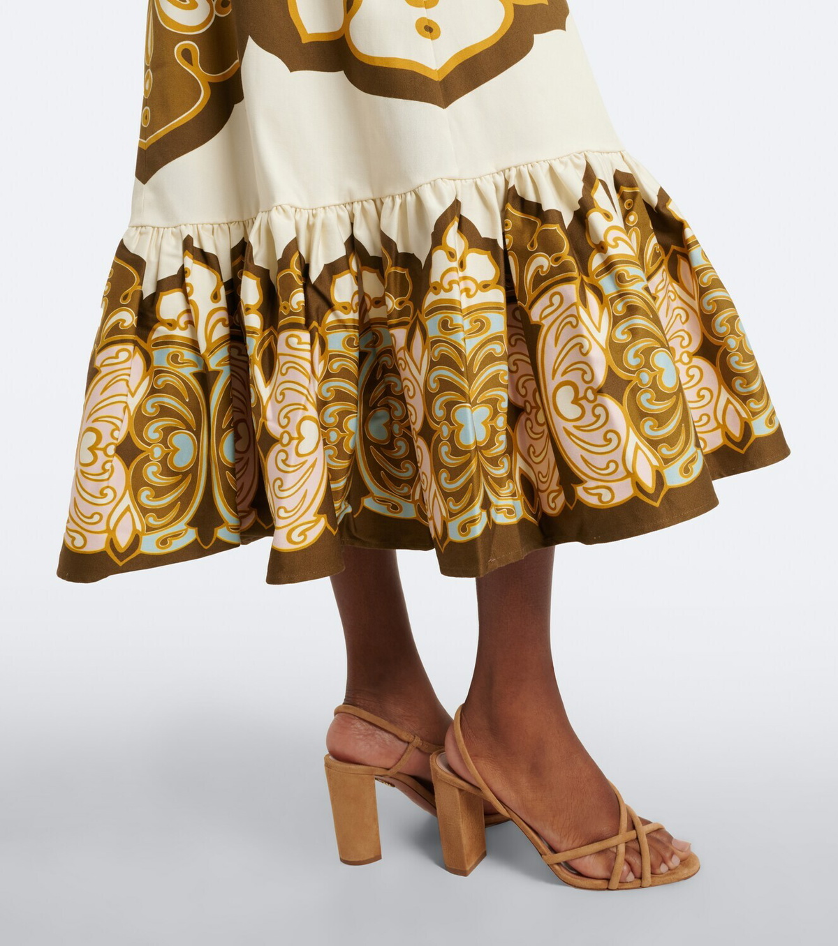 La DoubleJ Gingerbread cotton-blend midi dress