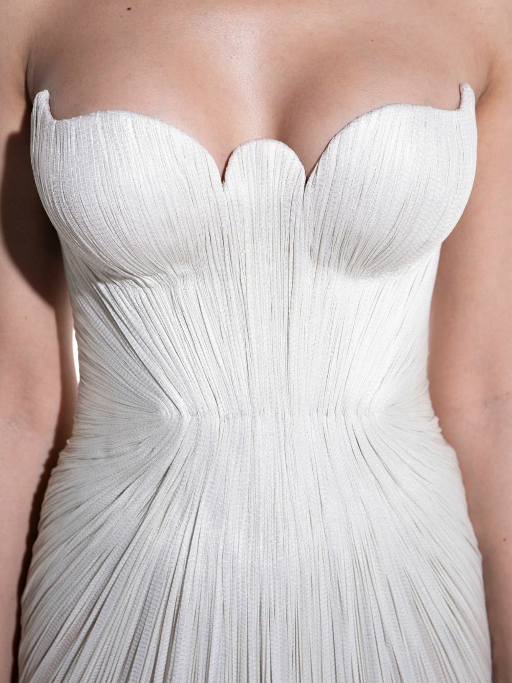 Maria Lucia Hohan White Jasleen Pleated Gown