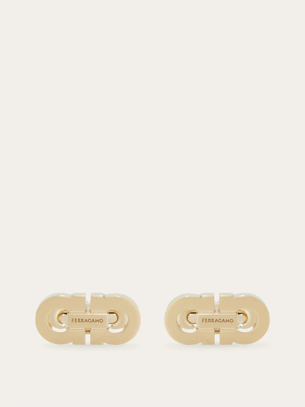 Ferragamo Mens Double Gancini cufflinks in Gold