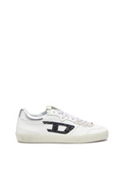 Diesel S-Leroji-Leather sneakers with glitter logo - Sneakers Womens in Multicolor