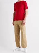 JOHN SMEDLEY - Cbeldon Merino Wool and Cotton-Blend T-Shirt - Red