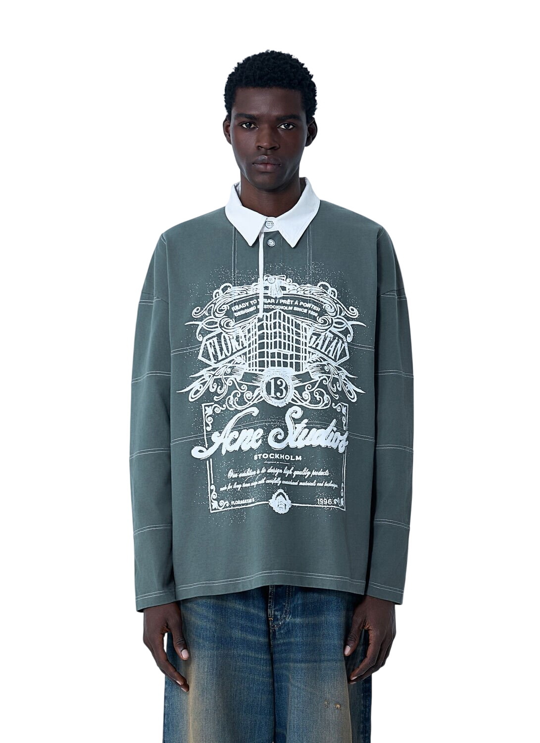 Acne Studios Men's Everest Sports T-Shirt in Ivory White Acne Studios