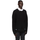 A-COLD-WALL* Black Oversized Destroyed Crewneck Sweater