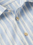 Kiton - Miami Striped Half-Placket Linen-Blend Shirt - Blue