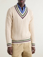 Drake's - Cricket Knitted Cotton and Cashmere-Blend Sweater - Neutrals