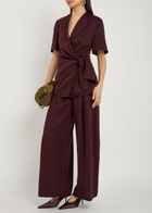 Faithfull The Brand Ida Wrap Blazer Dark Red