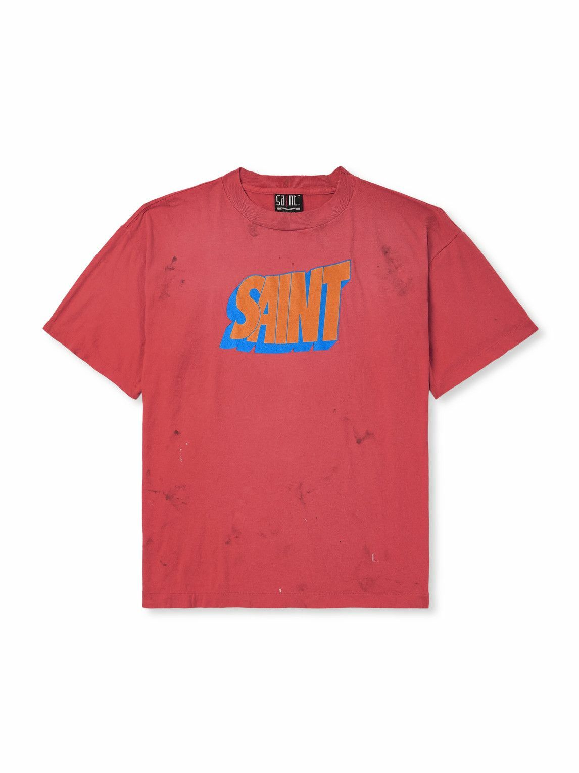 SaintMxxxxxxX PS2 Tシャツ Saint Mxxxxxx PS2 Logo-print Cotton T-shirt Black SAINT Mxxxxxx