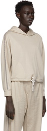 Brunello Cucinelli Taupe Cotton Silk Hoodie