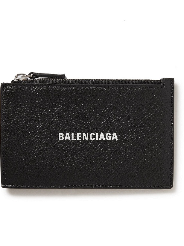 Photo: Balenciaga - Cash Logo-Print Full-Grain Leather Zipped Cardholder