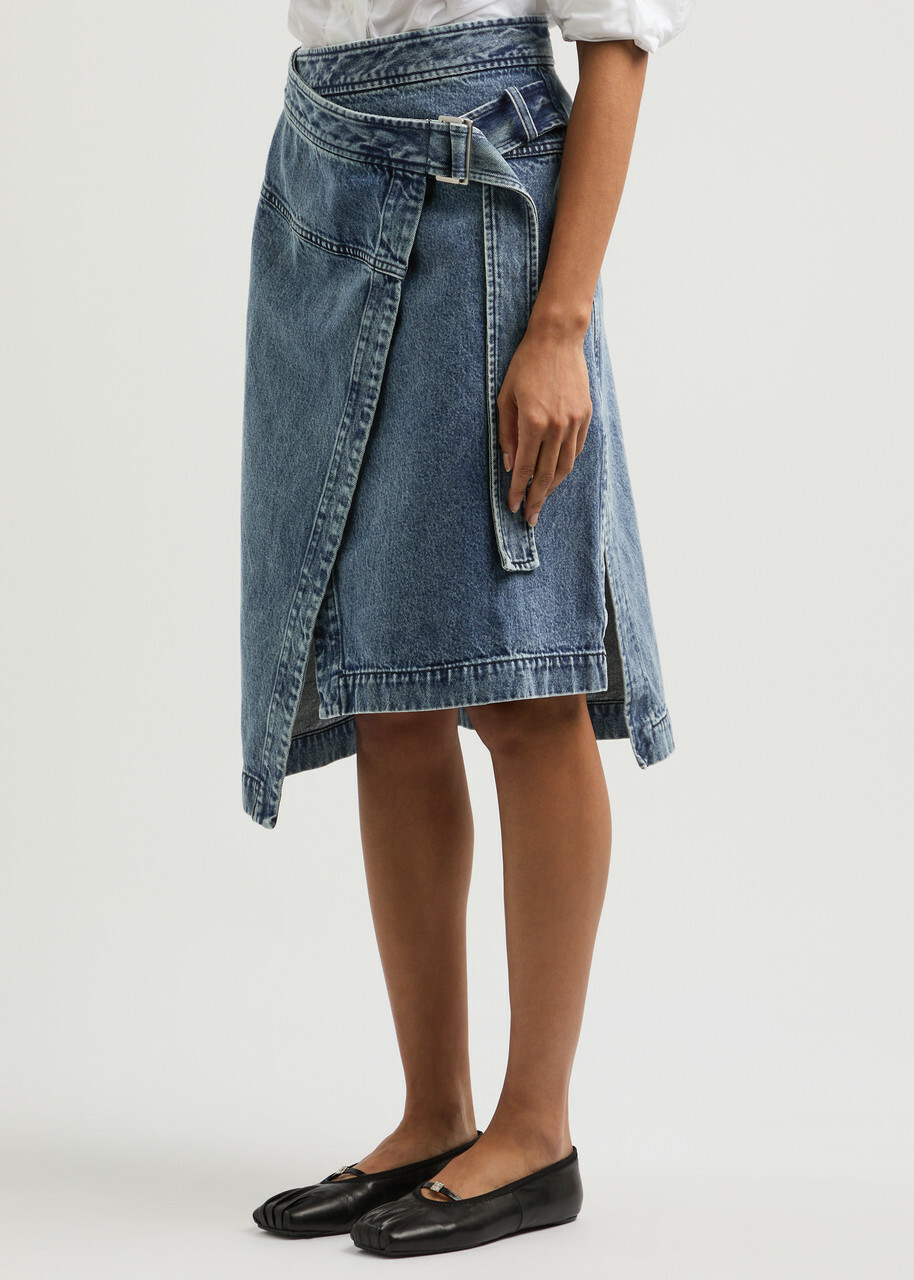 3.1 Phillip Lim Denim Wrap Midi Skirt