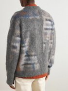 Mr P. - Brushed Jacquard-Knit Cardigan - Gray
