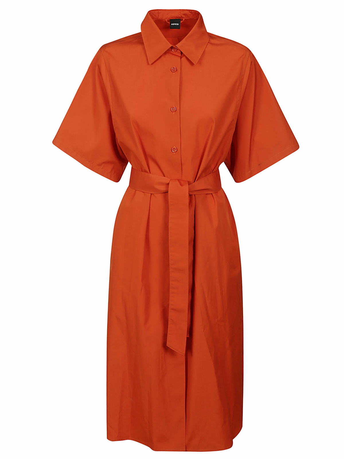 knee length dresses for ladies Solid Short Sleeve Midi Dress main image 1