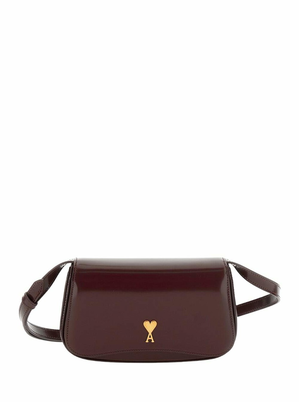Photo: Ami Alexandre Mattiussi paris Paris Bordeaux Crossbody Bag With Adc Patch On The Front In Leather Woman