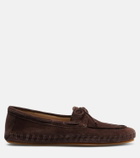 Le Monde Béryl Driver embroidered suede loafers