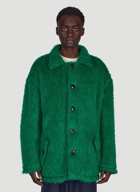 Faux Fur Fuzzy Jacket in Green
