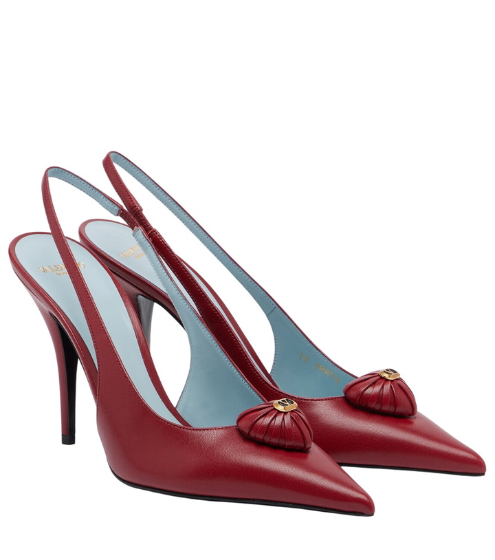 Photo: Valentino Garavani Cœur Royal leather slingback pumps