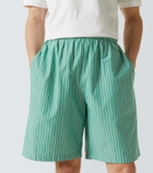 The Row Zindel striped cotton shorts