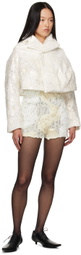 Comme des Garçons White Notched Jacket