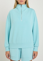 Varley Hawley Half-zip Stretch-jersey Sweatshirt Light Blue