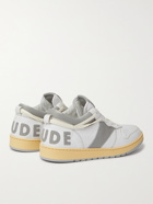RHUDE - Rhecess Distressed Leather Sneakers - Gray - 9
