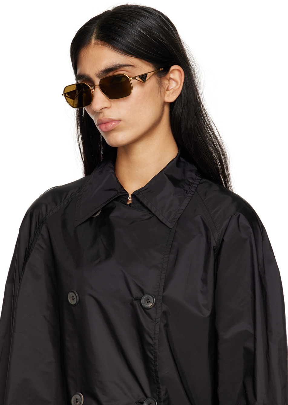 Prada Eyewear Gold Triangle Logo Sunglasses Prada