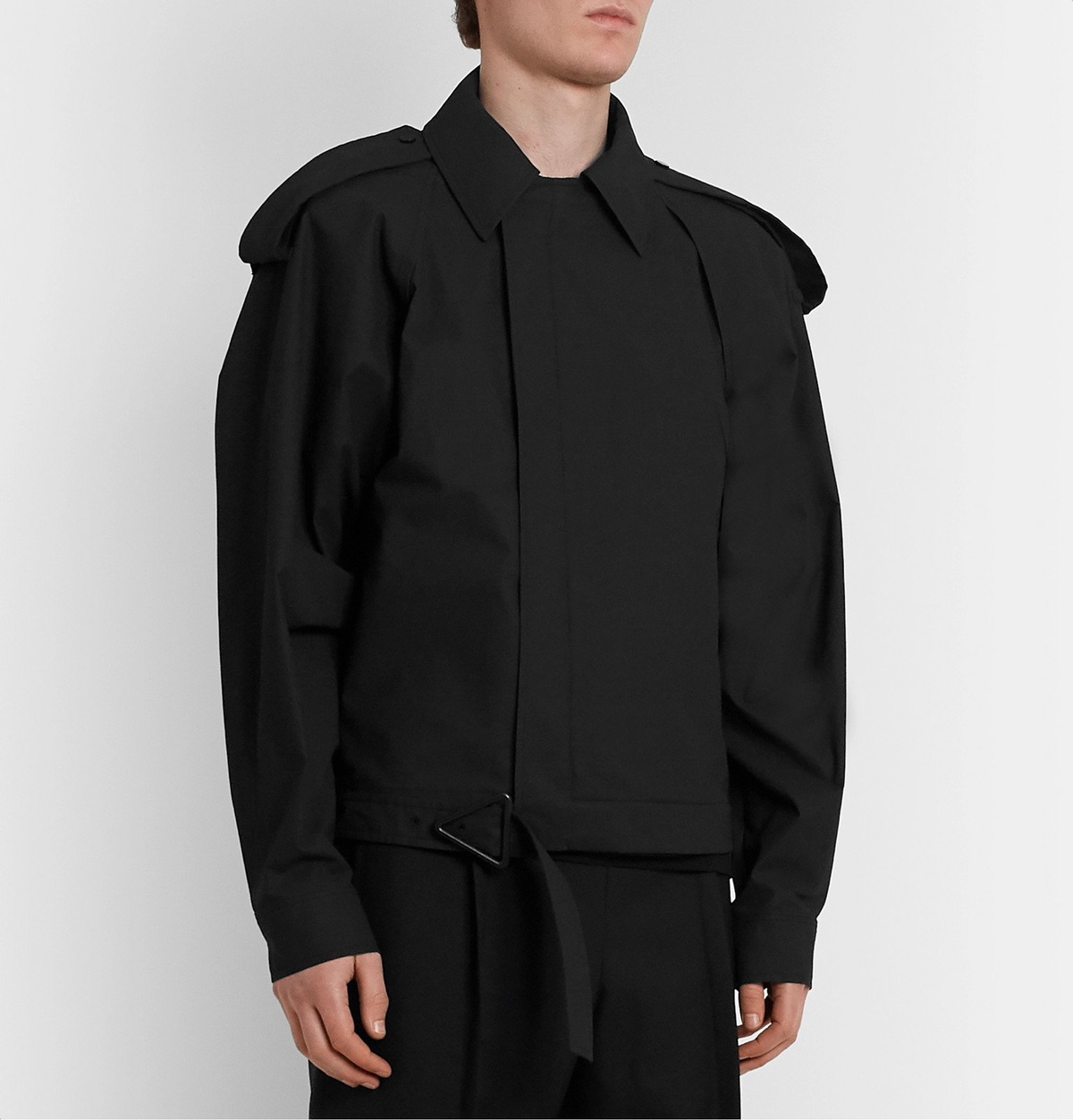 Bottega Veneta - Coated Cotton-Blend Twill Blouson Jacket - Black