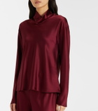 Leset Barb satin turtleneck top