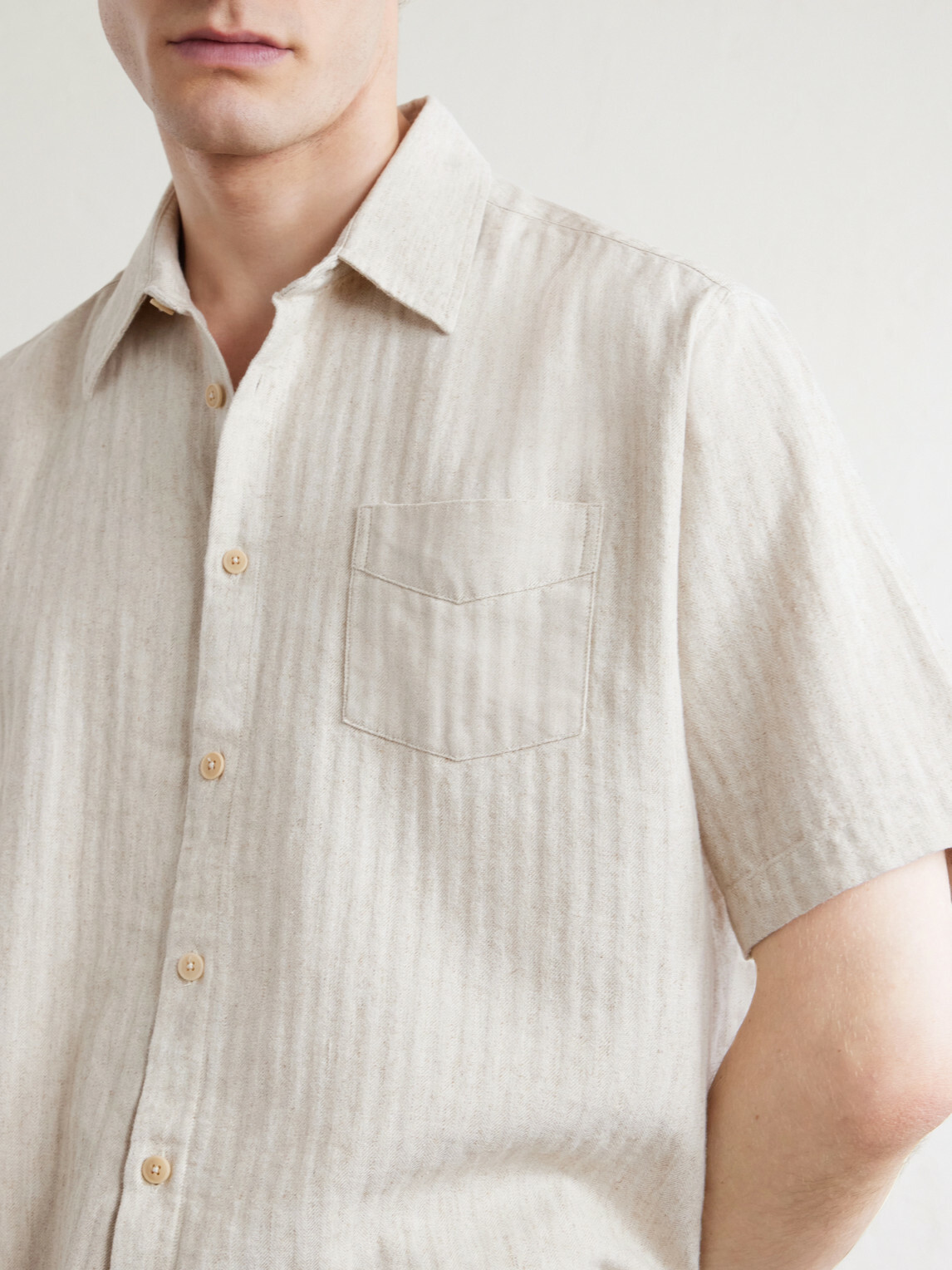 Oliver Spencer - Palermo Striped Cotton and Linen-Blend Shirt - Neutrals